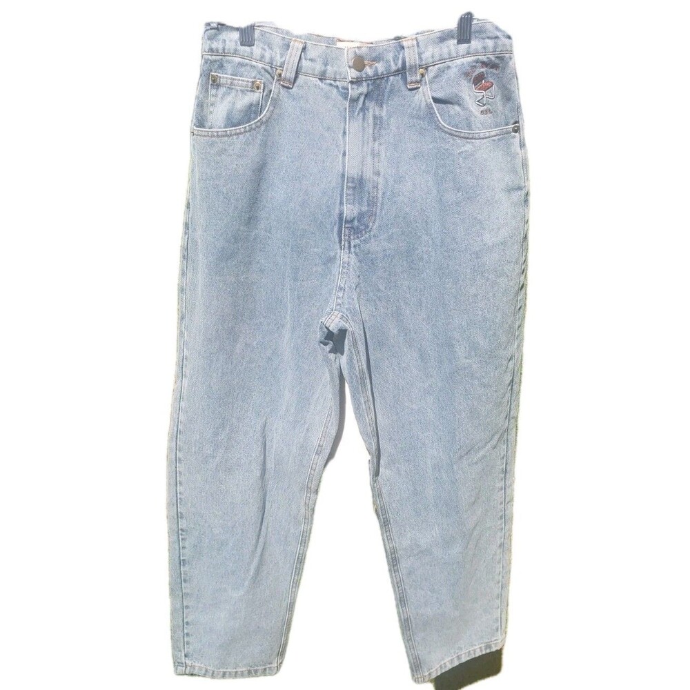 Oli Wide Leg High Rise Baggies Lt Wash Blue Jeans Size 28 100% Org Cotton Perth